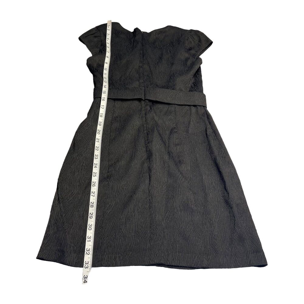 Max & Cleo Fit & Flare Dress Girls 4 Textured Belted Cap Sleeve Square Neck - Picture 6 of 7